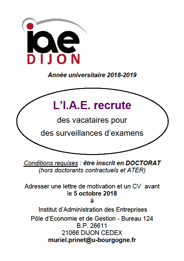 recrutement surveillance IAE