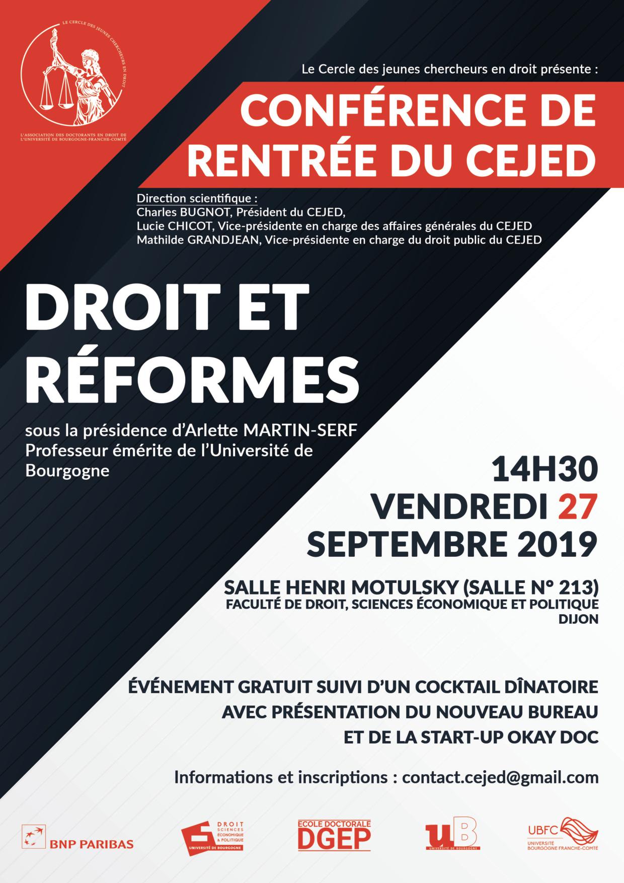 Conférence de rentrée du CEJED1